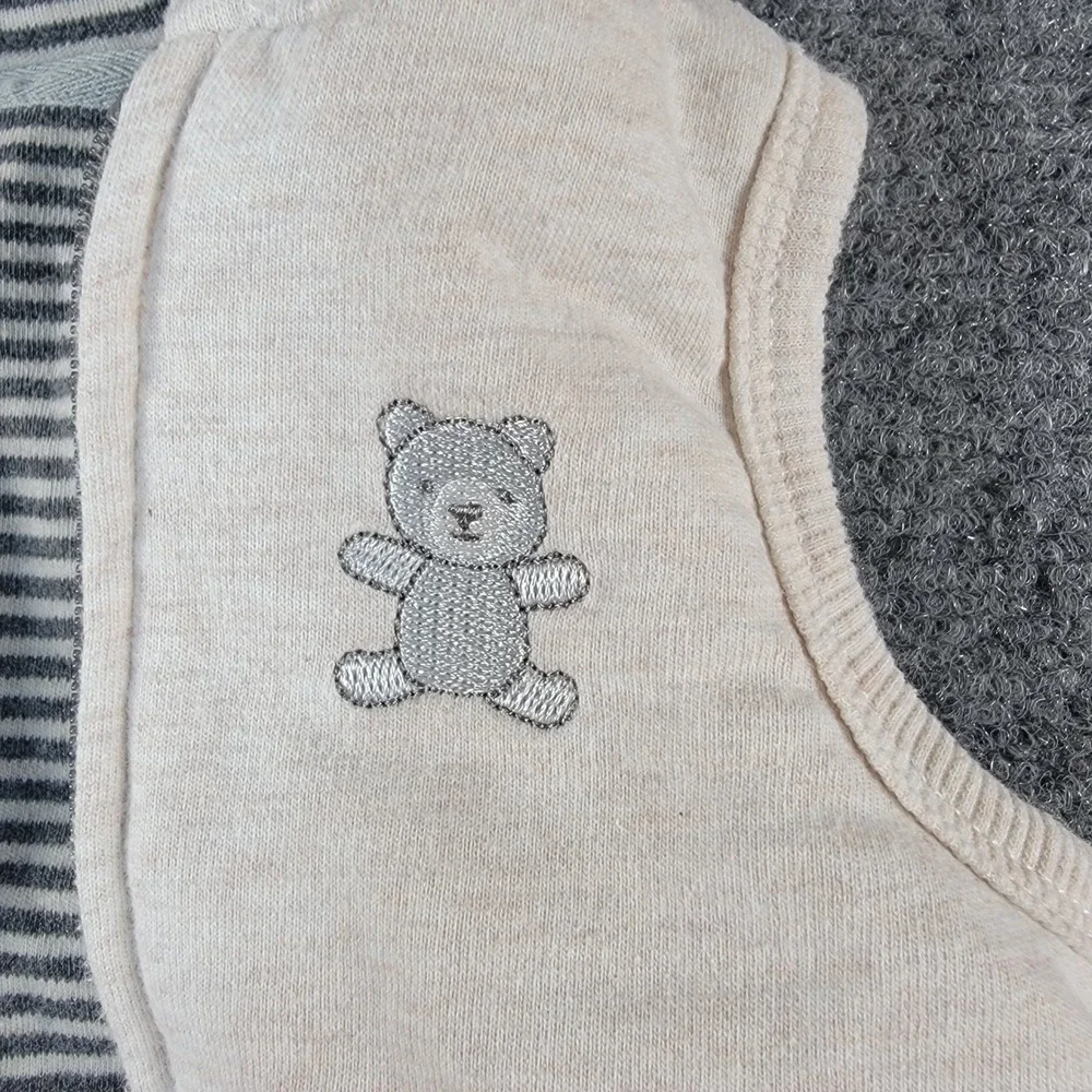 Carters Baby Vest Oatmeal Heather Hooded Teddy‎ Bear Ears Zip Up 9M LCE15526